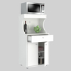 Inval Kitchen/Microwave Storage Cabinet 23.6 in. W x 17.1 in. D x 50 in. H in White GCM-061